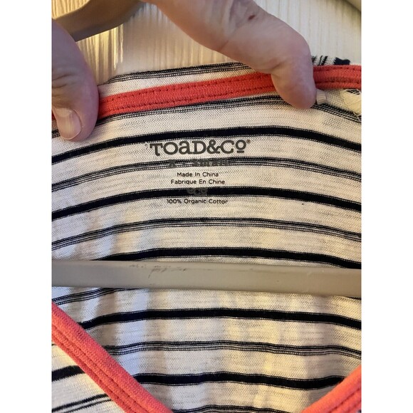 Toad&Co Black and White Striped Long Sleeve Hoodie - Picture 3 of 7